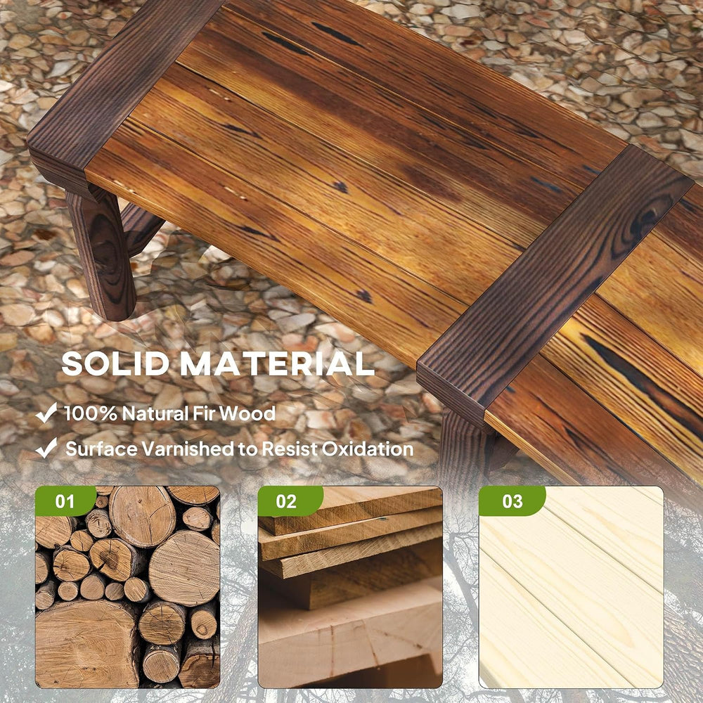 Outsunny Wooden Garden Bench Semicircular Round Outdoor Tree Bench Brown
