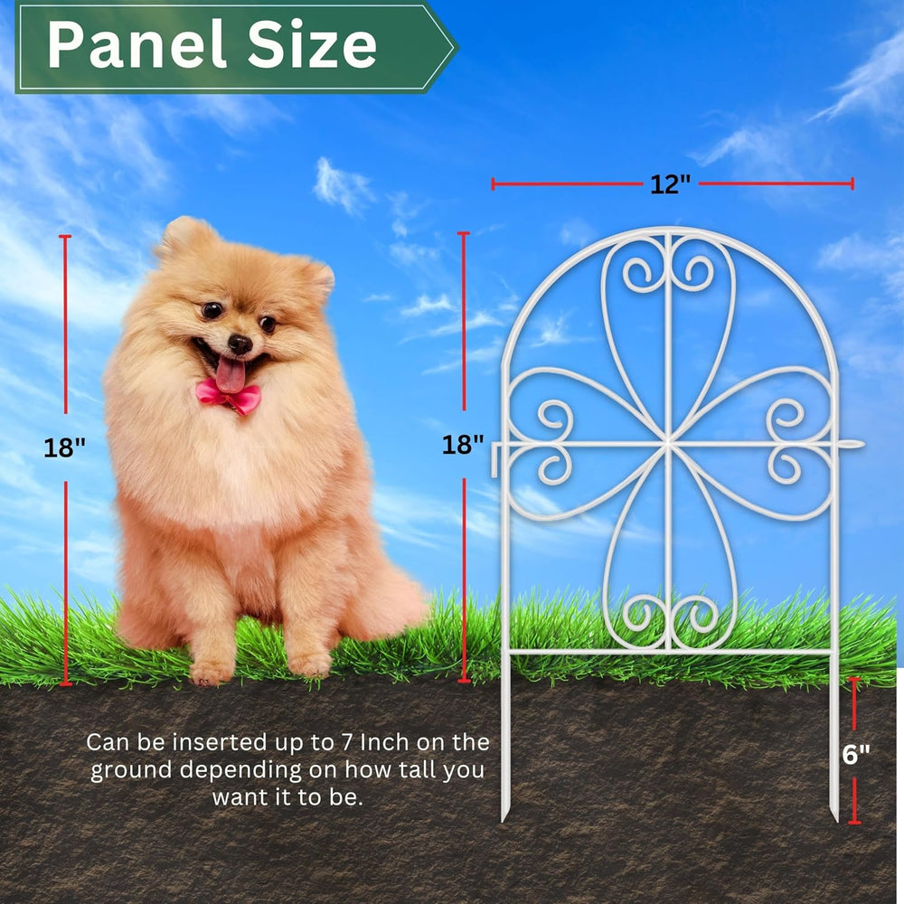 ShopLaLa Animal Barrier (10 Panels) 12x24in White Metal Fences for Dogs