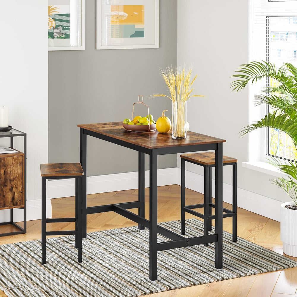 VASAGLE Bar Stools Set of 2 with Footrest, Modern Basic Style