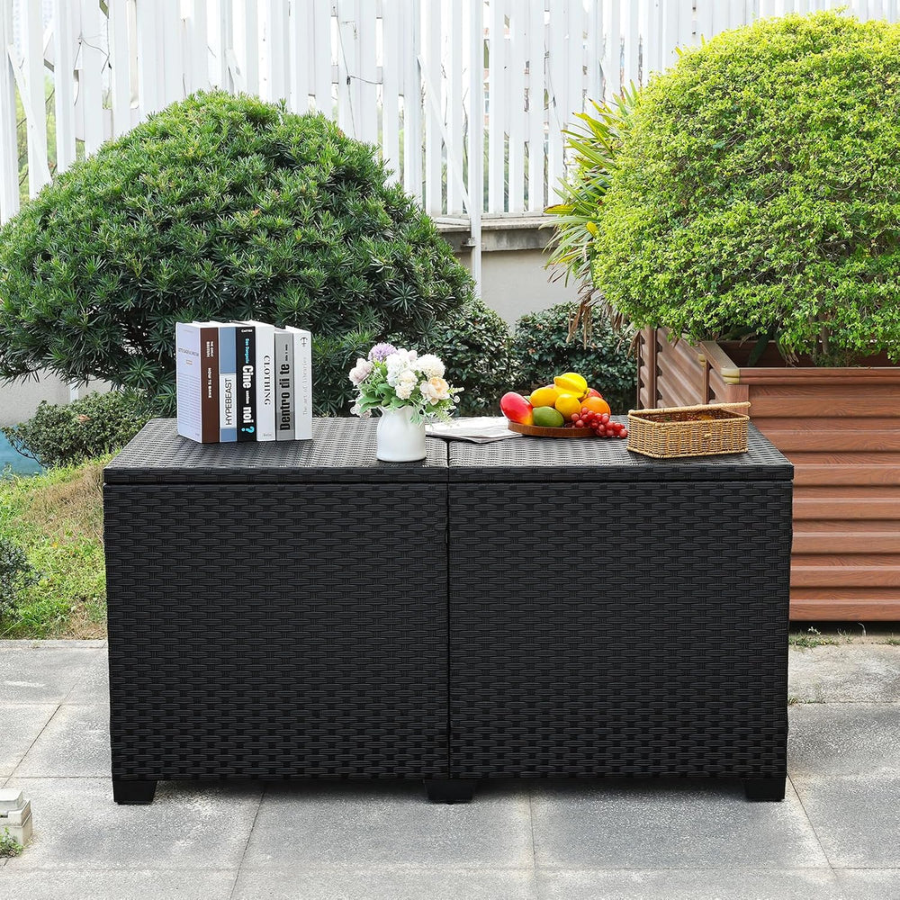 Rattaner 180 Gallon Outdoor Storage Box Large Patio Storage Bin with Waterpro...