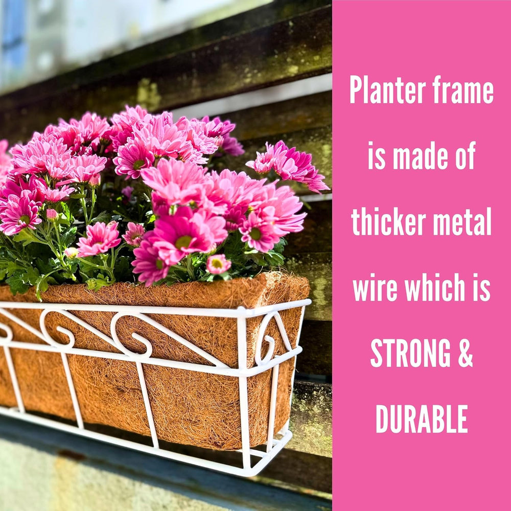 LaLaGreen Wall Mounted Planters (2 Pack, 30 Inch) Window Flower Boxes Basket ...