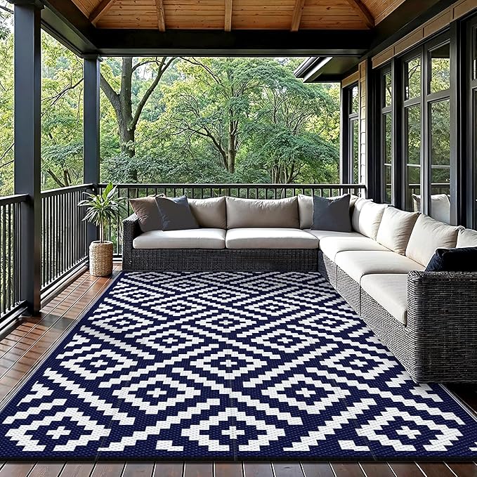 GENIMO 5x8 Outdoor Rug Waterproof, Reversible Mats, Area Rug, Plastic Outside...