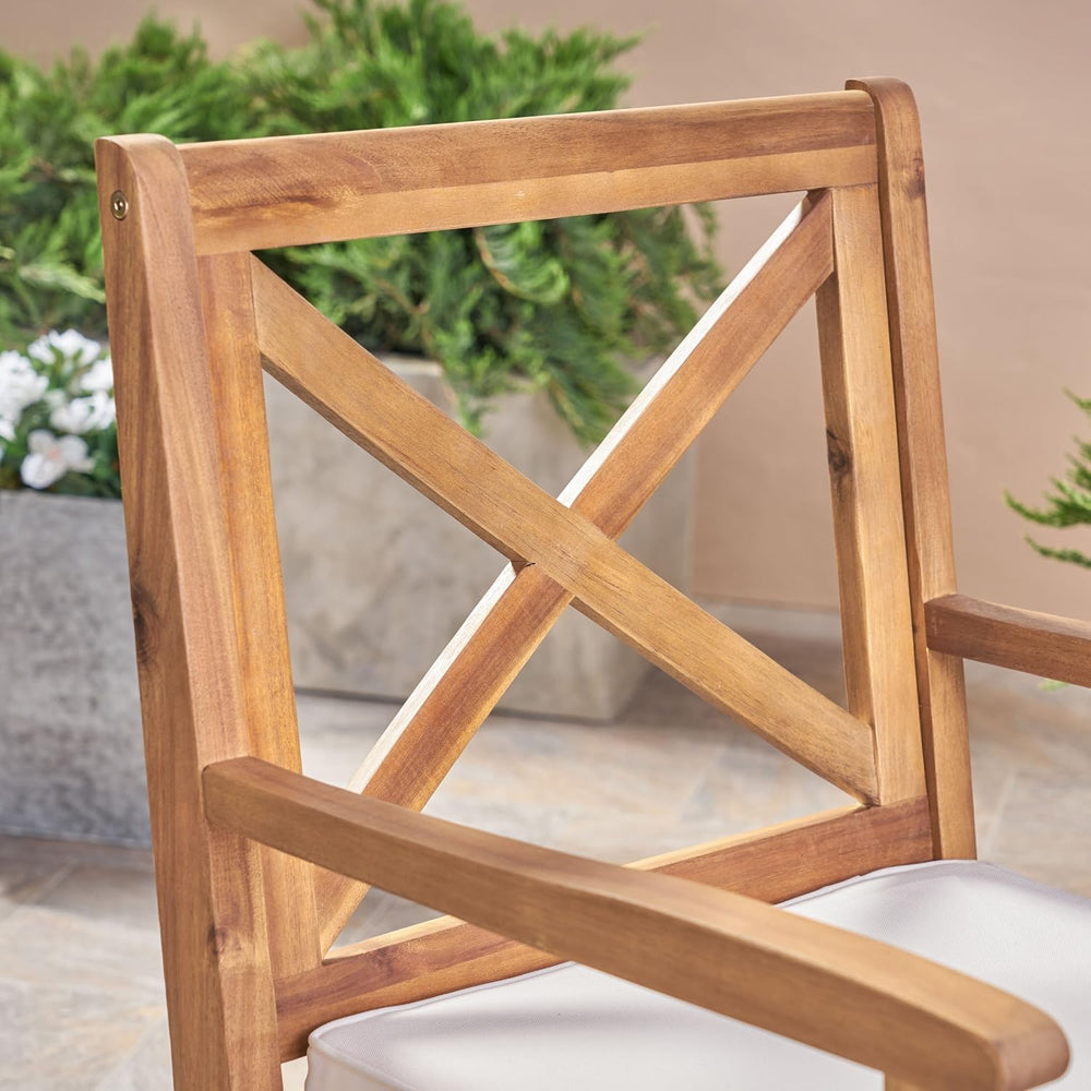 Christopher Knight Home Peter | Outdoor Acacia Wood Dining Chair Set of 2, Te...
