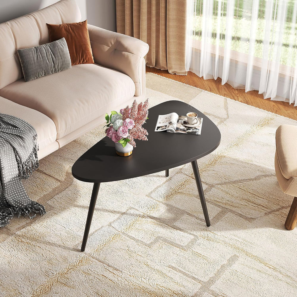 WLIVE Oval Coffee Tables, Modern Coffee Table for Living Room, Coffe Table fo...