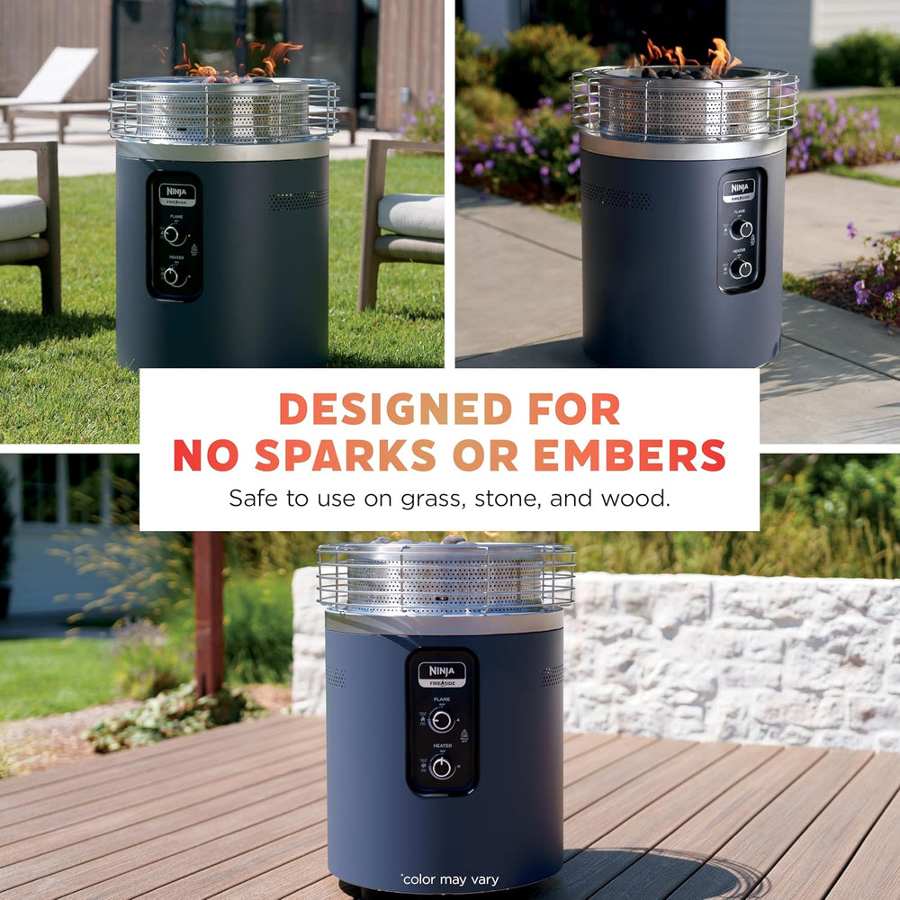 Ninja Fireside360 Fire Pit & Heater, 80,000 BTU, 3 Modes, Push Start, Black