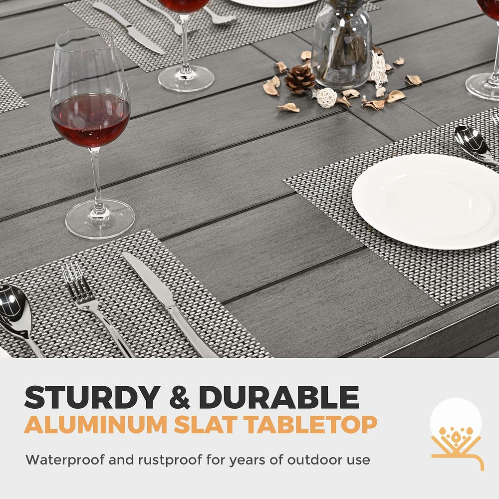 HAPPATIO 9-Piece Patio Dining Set - All Aluminum Table and Chairs for 8, Incl...