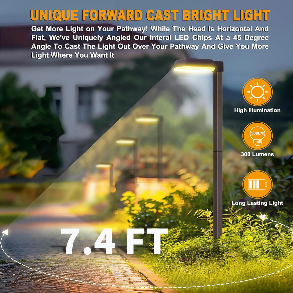 Bobcat Solar Pathway Lights Outdoor Super Bright 300 lumens with 2-in-1 Warm ...