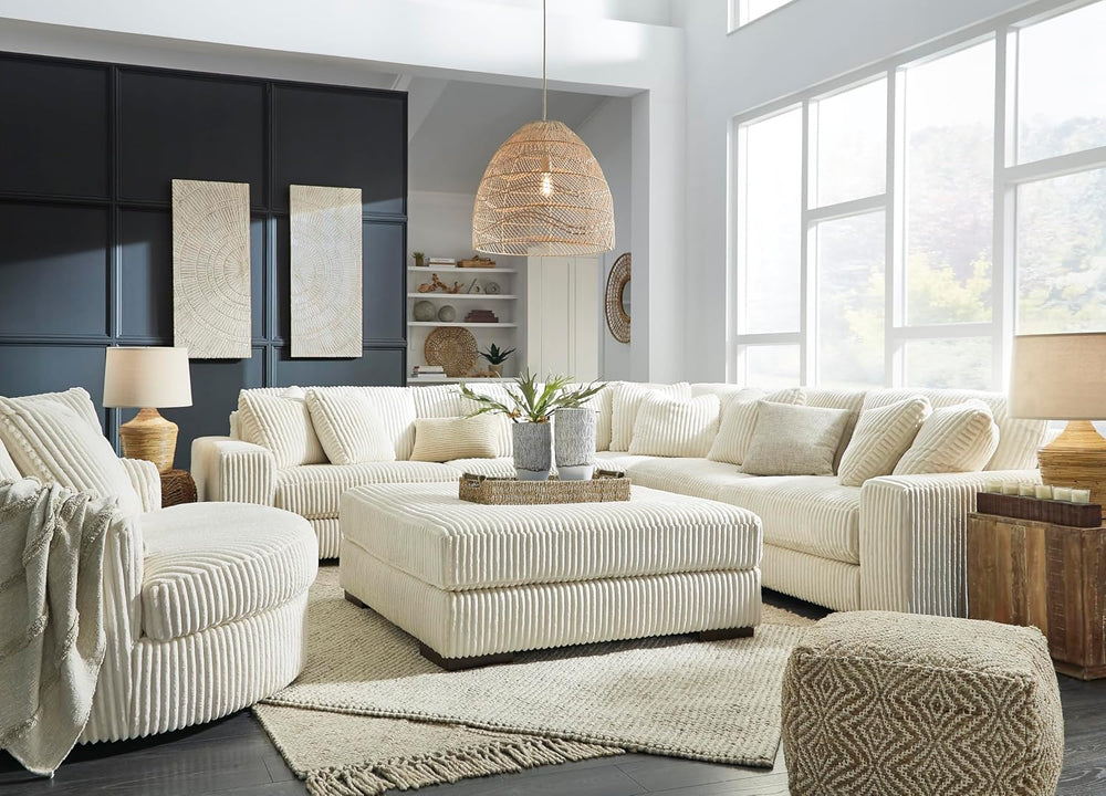 Signature Design by Ashley Lindyn White Oversized Swivel Accent Chair