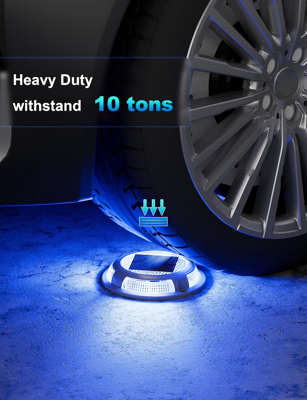 VOLISUN Solar Driveway & Deck Lights 12 Pack Dock Marine Ground LED Lights