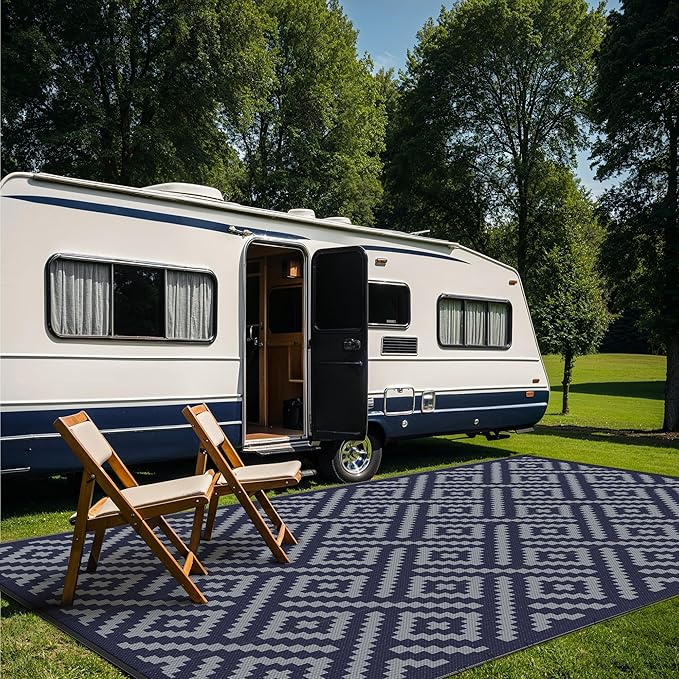 GENIMO Outdoor Rug for Patio Clearance, 10'x14' Waterproof Camping Ma...