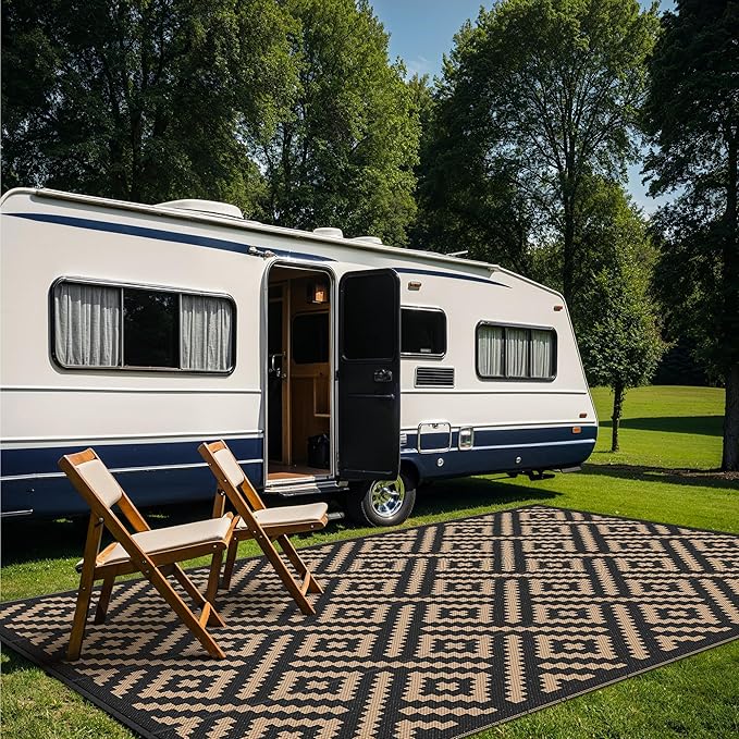 GENIMO Outdoor Rug for Patio Clearance, 9'x18' Waterproof Camping Mat...