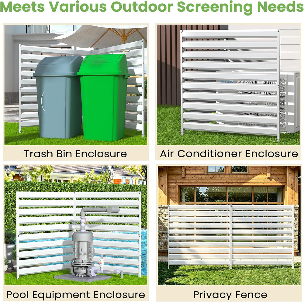 Metal Privacy Fence Screen, 42" H×38" W (1 Panel) No-Dig Air Condit...