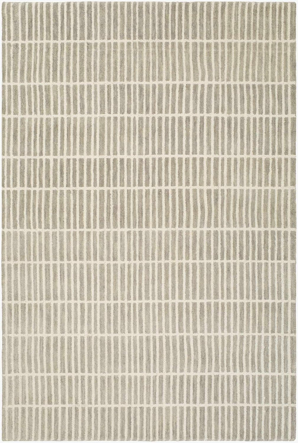 Hauteloom Finial Wool Living Room, Bedroom Area Rug - Neutral Modern Minimali...