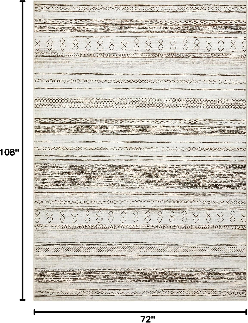 Tortania Area Rug Living Room Rugs - 6x9 Washable Large Soft Neutral Boho Mor...