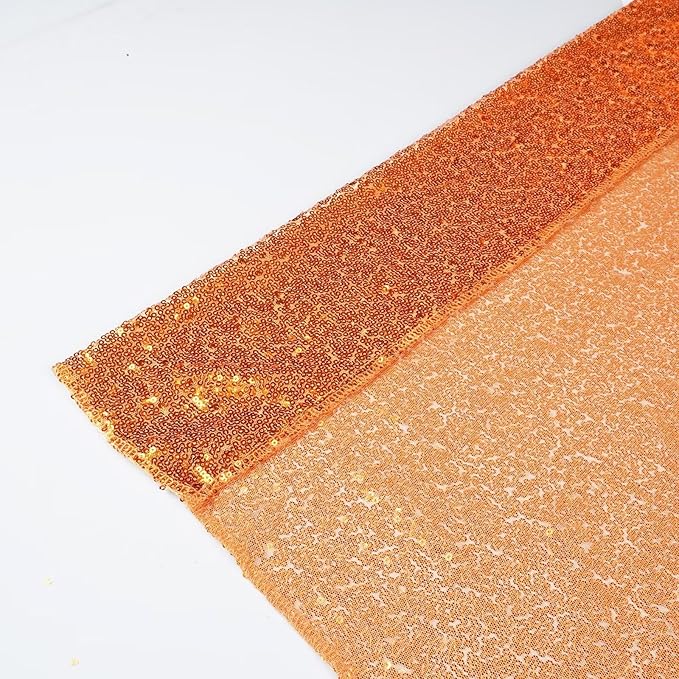 Eternal Beauty Orange Sequin Backdrop, 6x8 Ft Halloween Glitter Background Cu...