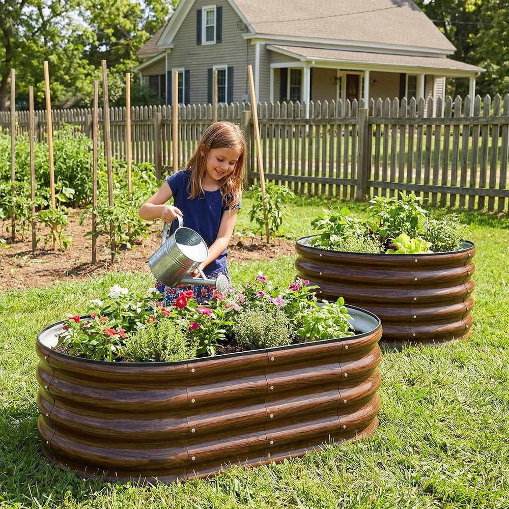 SnugNiture 3-Pack Galvanized Steel Raised Garden Bed Kit - 4x2x1 ft & 2x2...
