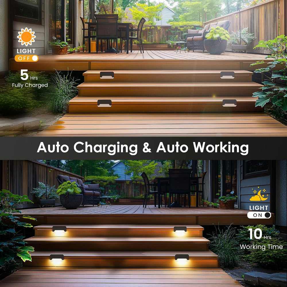 SOLPEX Solar Deck Lights, Solar Step Lights for Outside Waterproof Led Stair ...