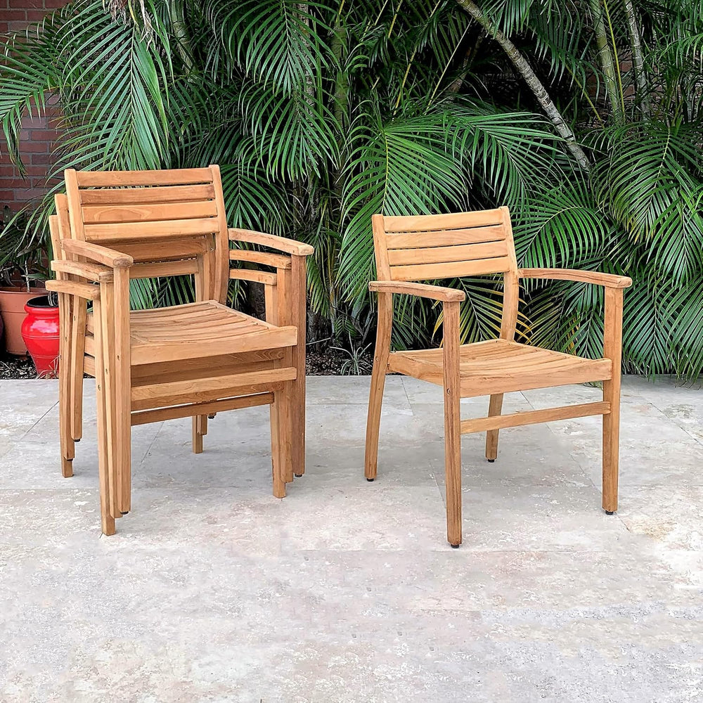 Amazonia Fairview 9 Piece Teak Double Extendable Oval Dining Set