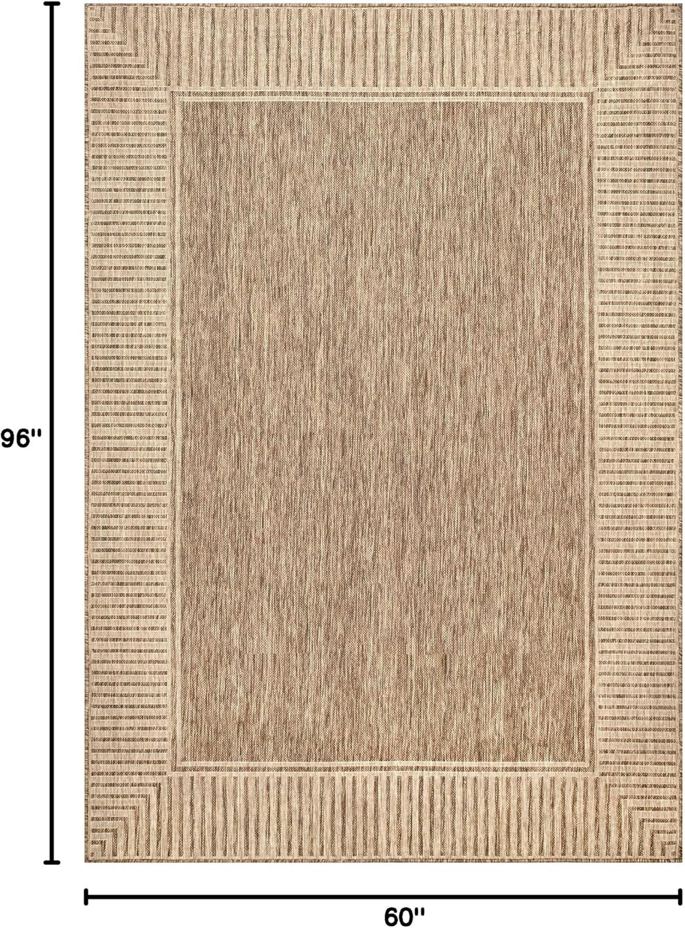 Nuloom Asha Light Brown Bordered Indoor/Outdoor Area Rug, 5' x 8'
