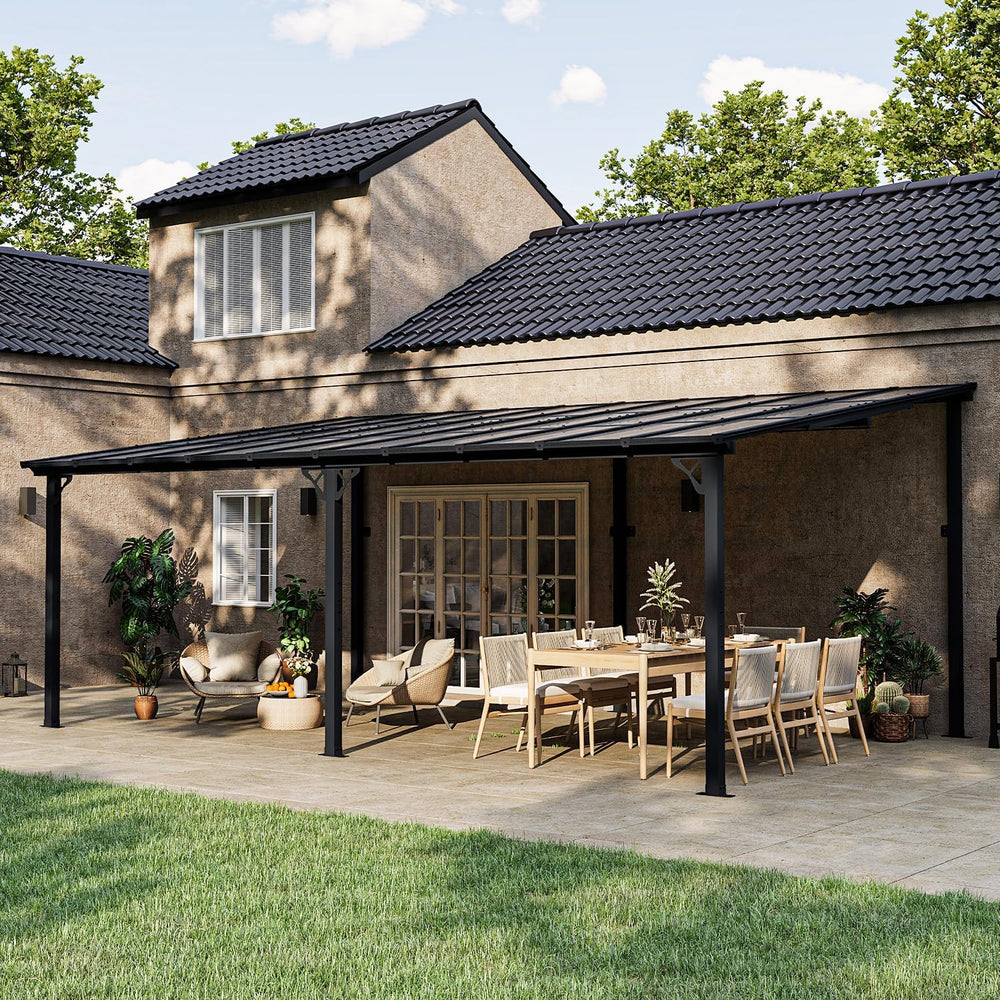 Gazebo for Patio 10' x 20', Gazebo Pergola with Sloped Roof, Large Wa...