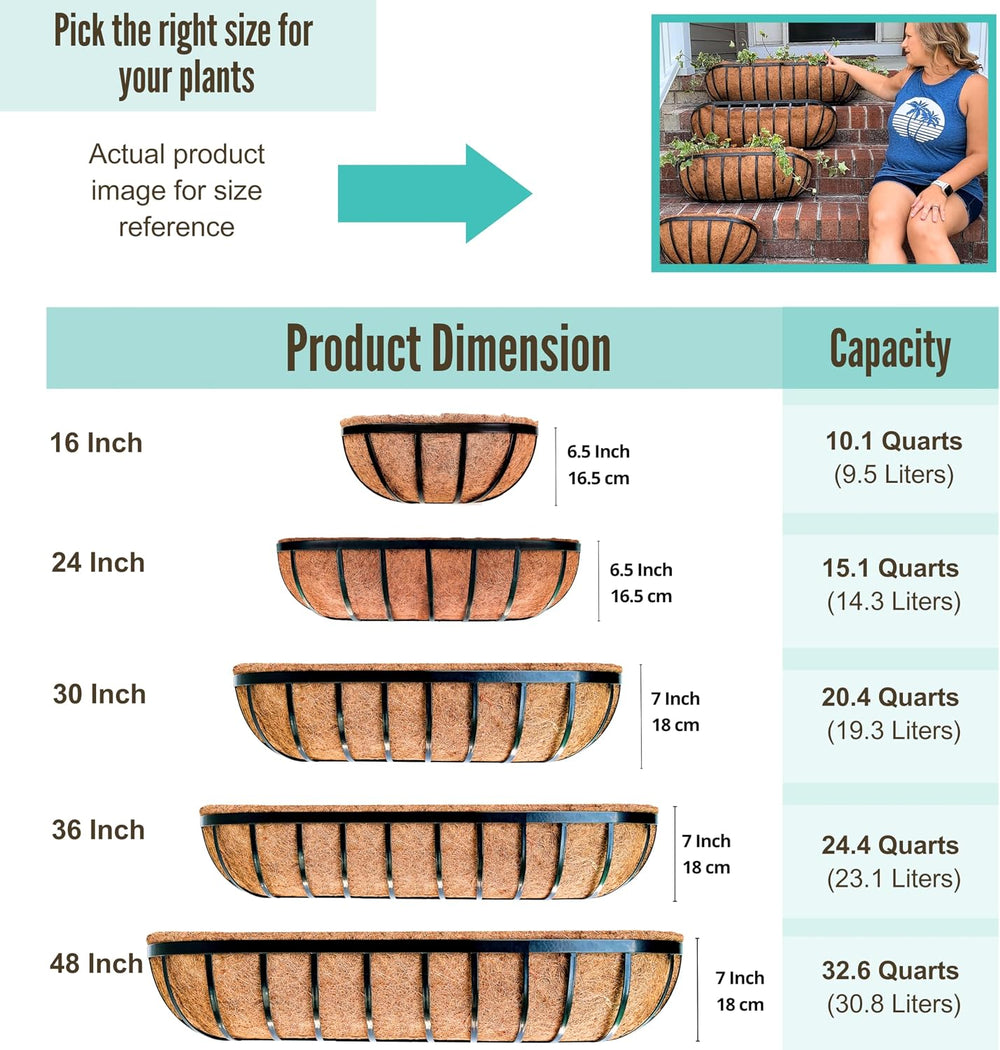 LaLaGreen Deck Railing Planter Box - 2 Pack, 36 Inch Large Wall Planters for ...