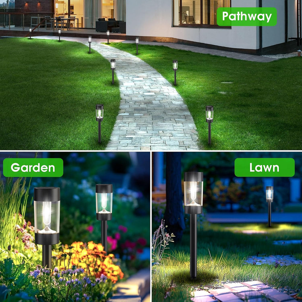Eyrosa Solar Pathway Lights Outdoor Waterproof, 12 Pack, Cool White