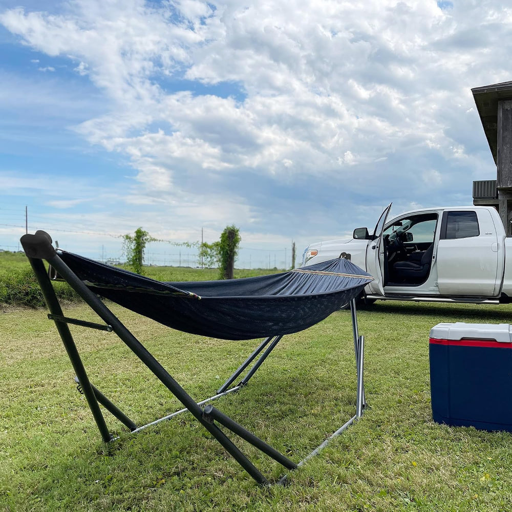 Tranquillo Uniki Adjustable Hammock with Stand Collapsible, 550 lbs, Aegean