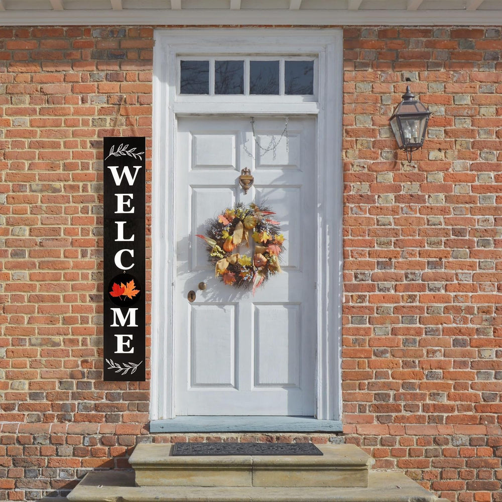 Perfnique Welcome sign for front porch standing, 47 x 7.9 Inch Wooden Leaner ...