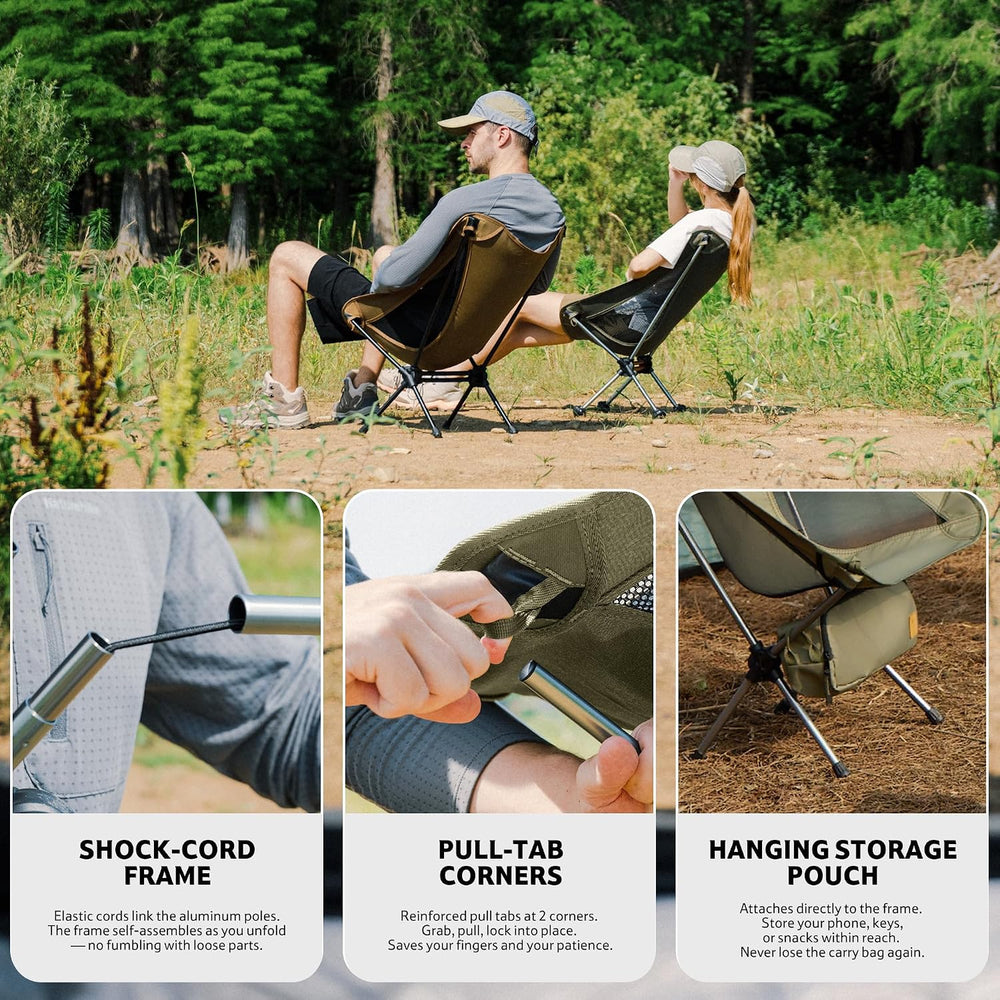 Naturehike YL08 Ultralight Camping Chair — Only 2.12 LBS, Anti-Sinking Feet
