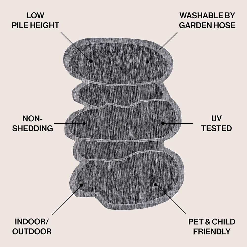 JONATHAN Y Rustic Abstract Indoor Outdoor Area Rug 4X6 Dark Gray/Gray, Jasper...