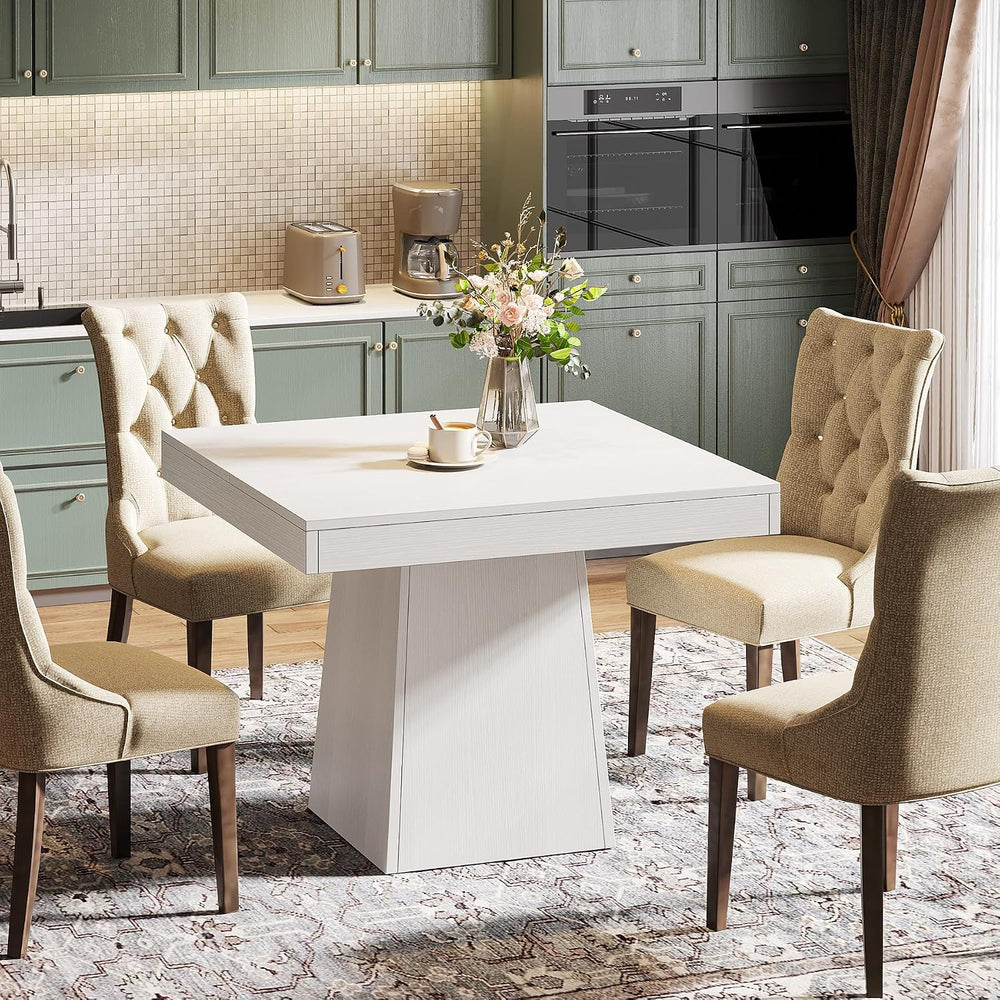Tribesigns Square Dining Table for 4, 31.5" Farmhouse Small Kitchen Table