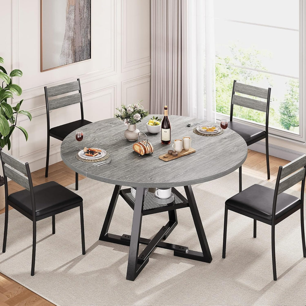 Jocoevol Round Dining Table for 4,Kitchen Dining Room Circle Dinner Pedestal ...
