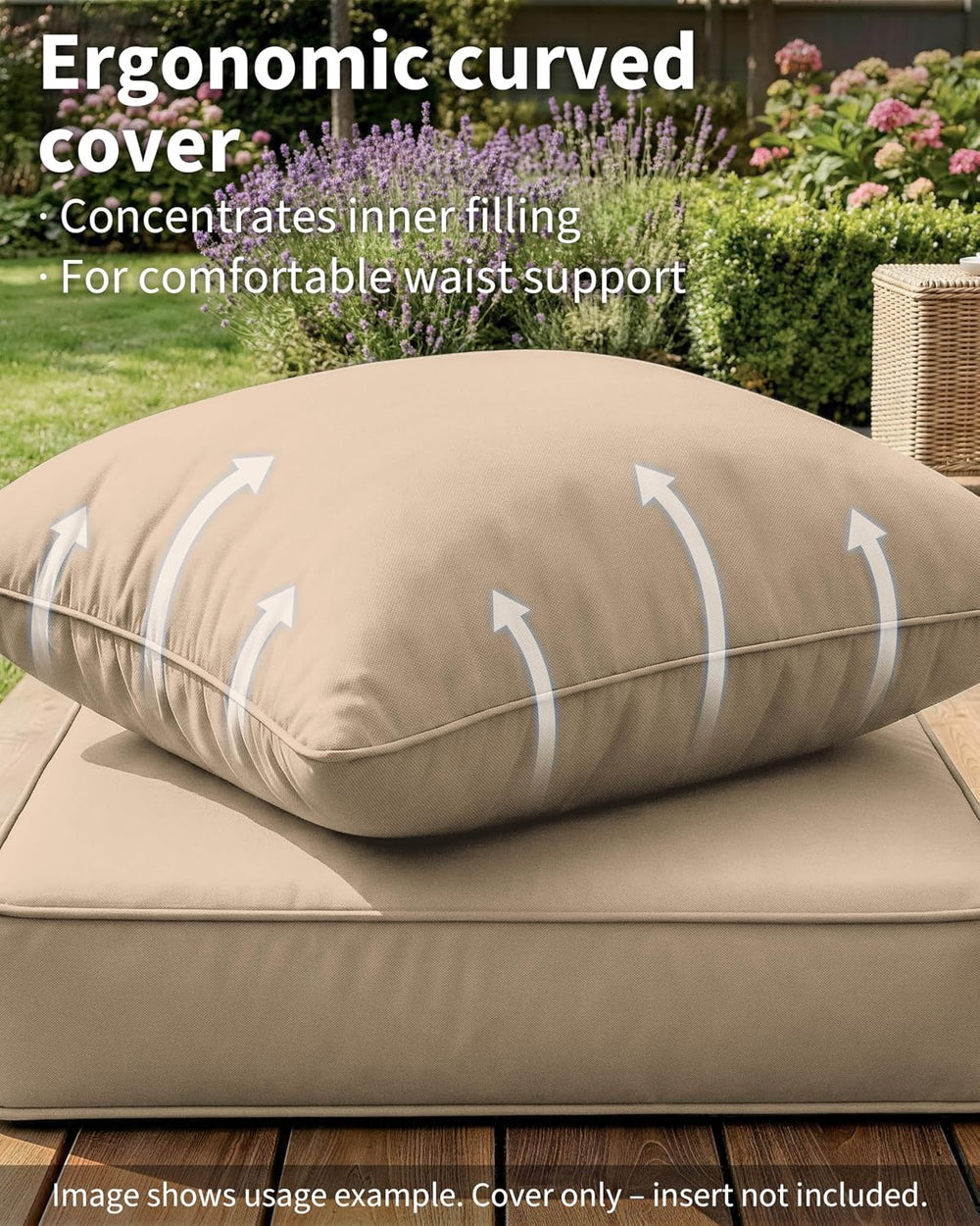 Thick Outdoor Back&Seat Cushion Covers 19×19×3in 12Pcs for Patio Furnitur...