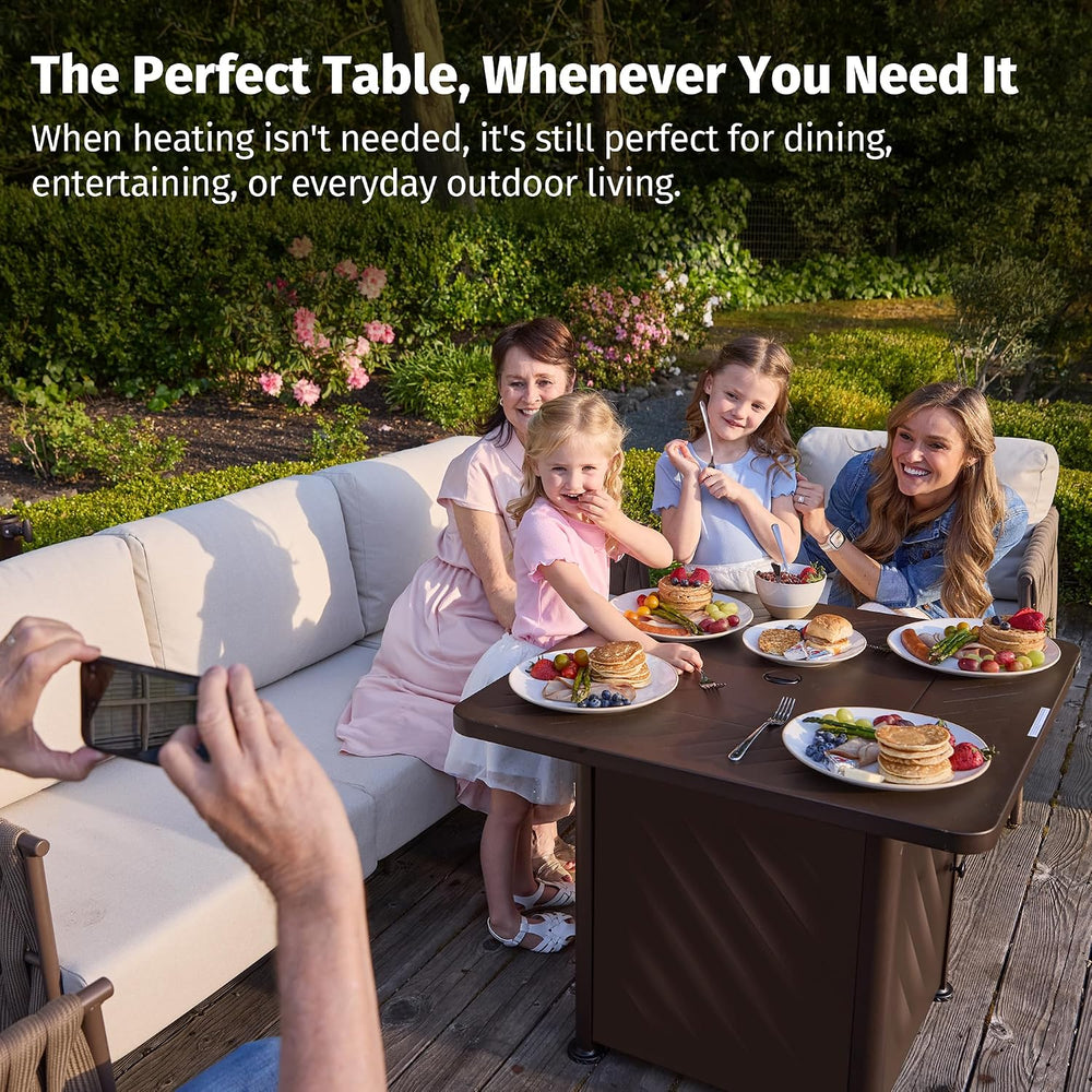 East Oak 28Inch Propane Fire Pit Table, 52,000 BTU