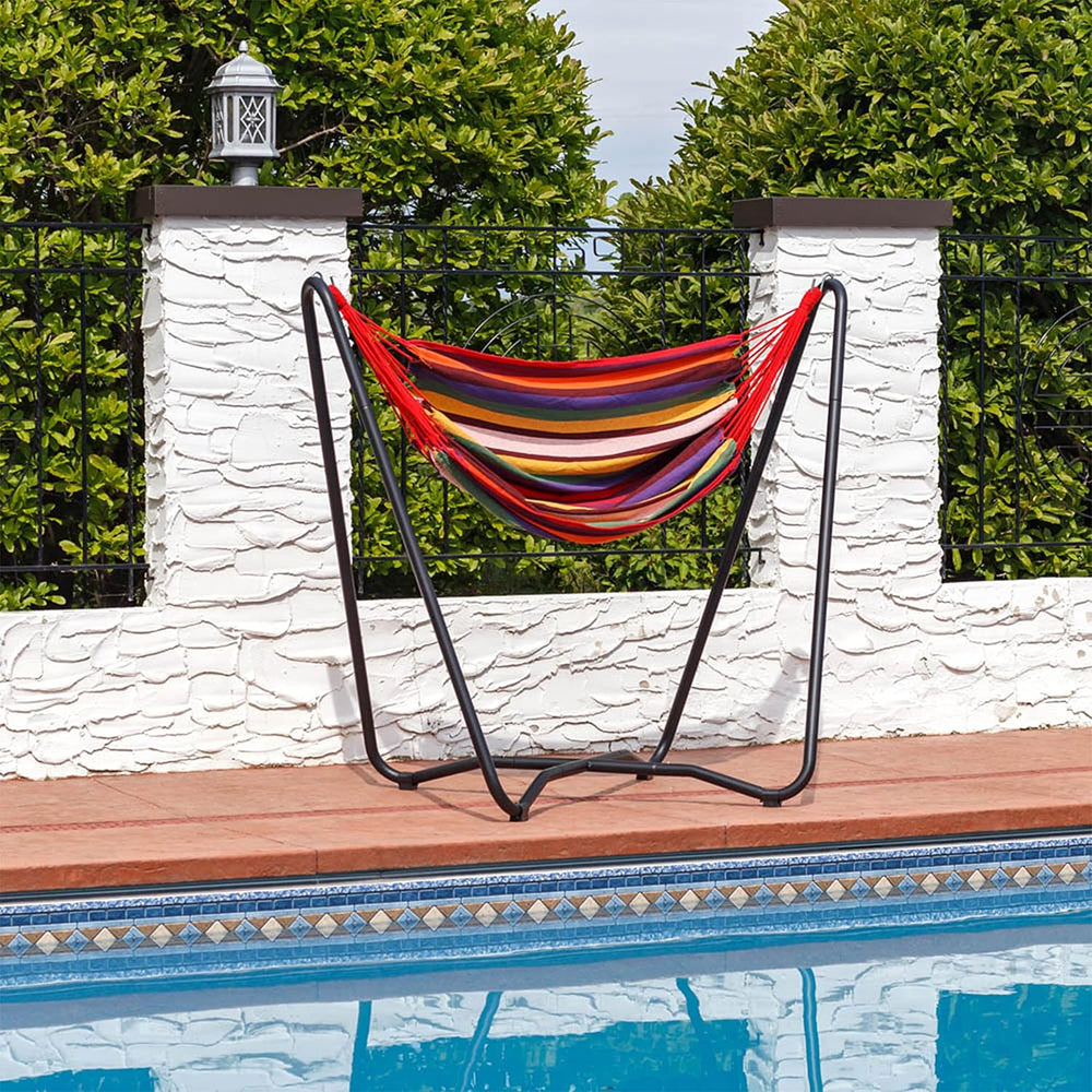 Sunnydaze Hanging Hammock Chair with Stand, Sunset