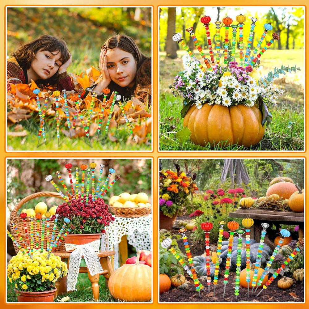 Hicarer 338 Pcs Fall Beaded Fall Garden Stakes DIY Fairy Wand Kit
