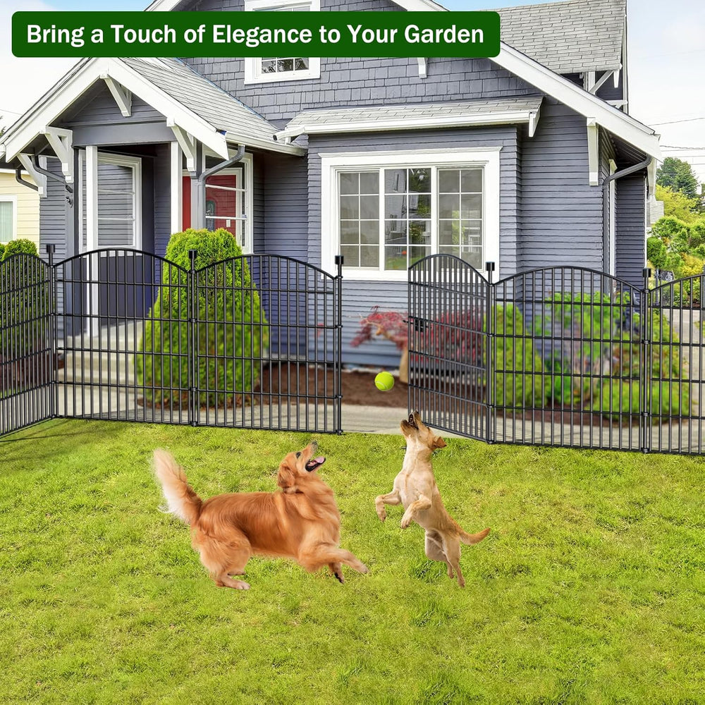 10 Panel No Dig Decorative Garden Fence with Gate 32"H x 23.6'L Dog ...