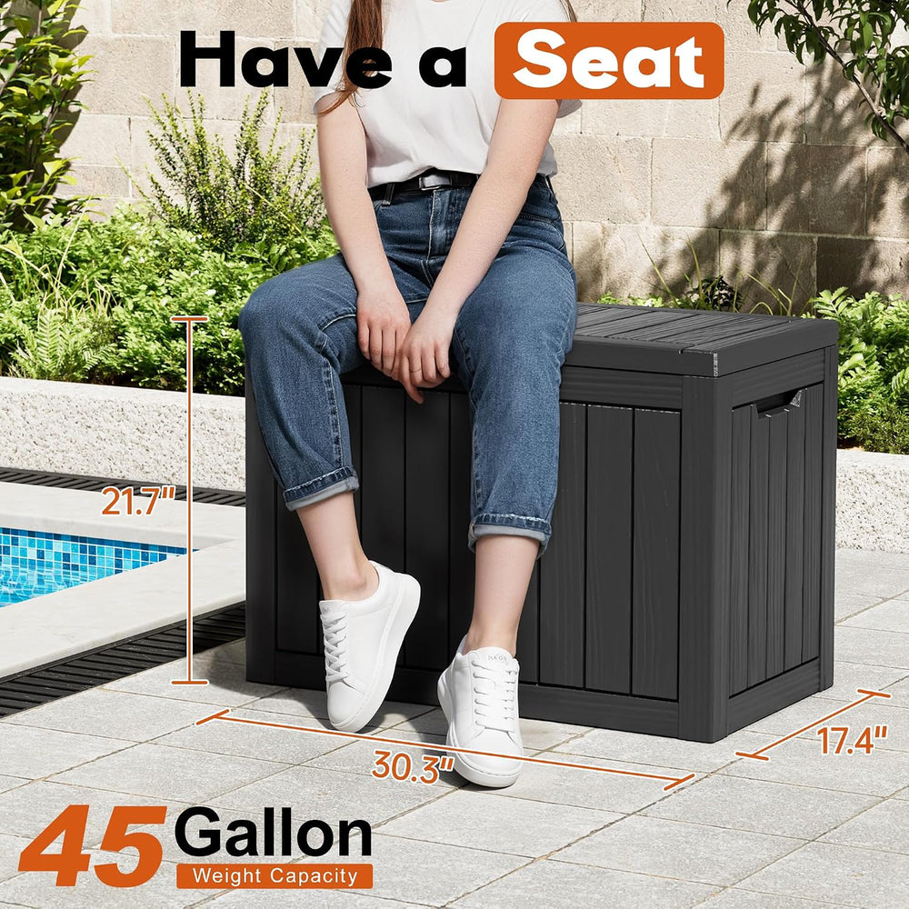Outdoor Deck Storage Box,Resin Deck Boxes Indoor and outdoor, Waterproof Stor...