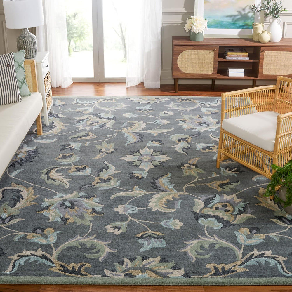SAFAVIEH Jardin Collection Area Rug - 10' x 14', Grey & Multi, Fl...