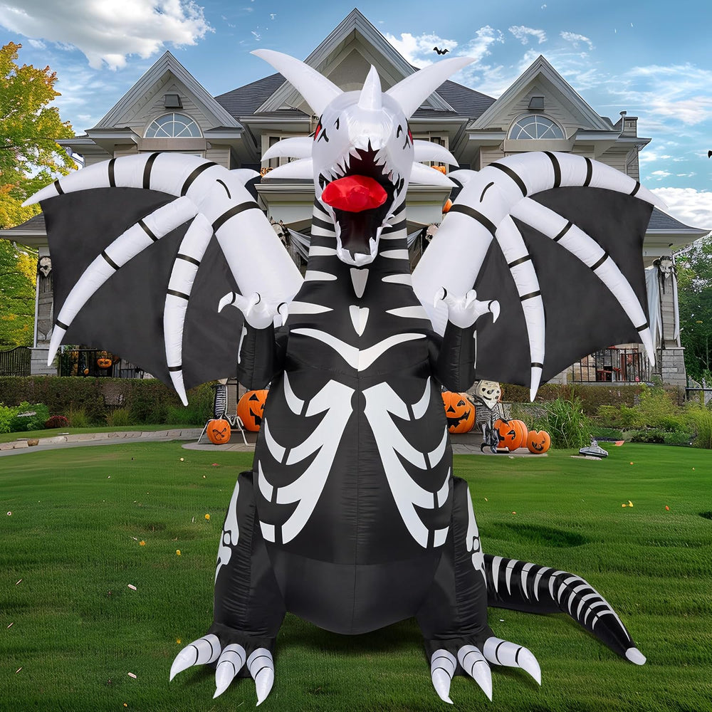 Joiedomi 8 FT Tall Halloween Inflatables Outdoor Skeleton Dragon Decoration, ...