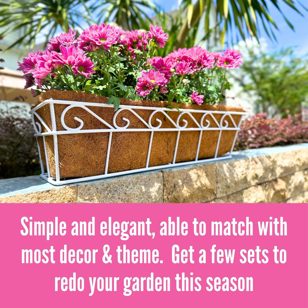 LaLaGreen Wall Mounted Planters (2 Pack, 30 Inch) Window Flower Boxes Basket ...