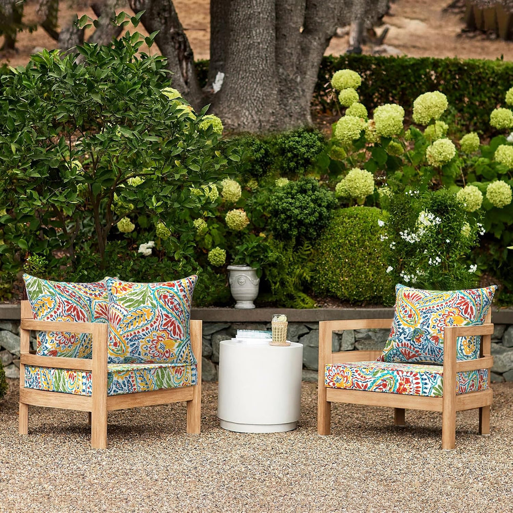 LVTXIII Outdoor Deep Seat Cushion 24"x24"x4" Patio Seat and Ba...