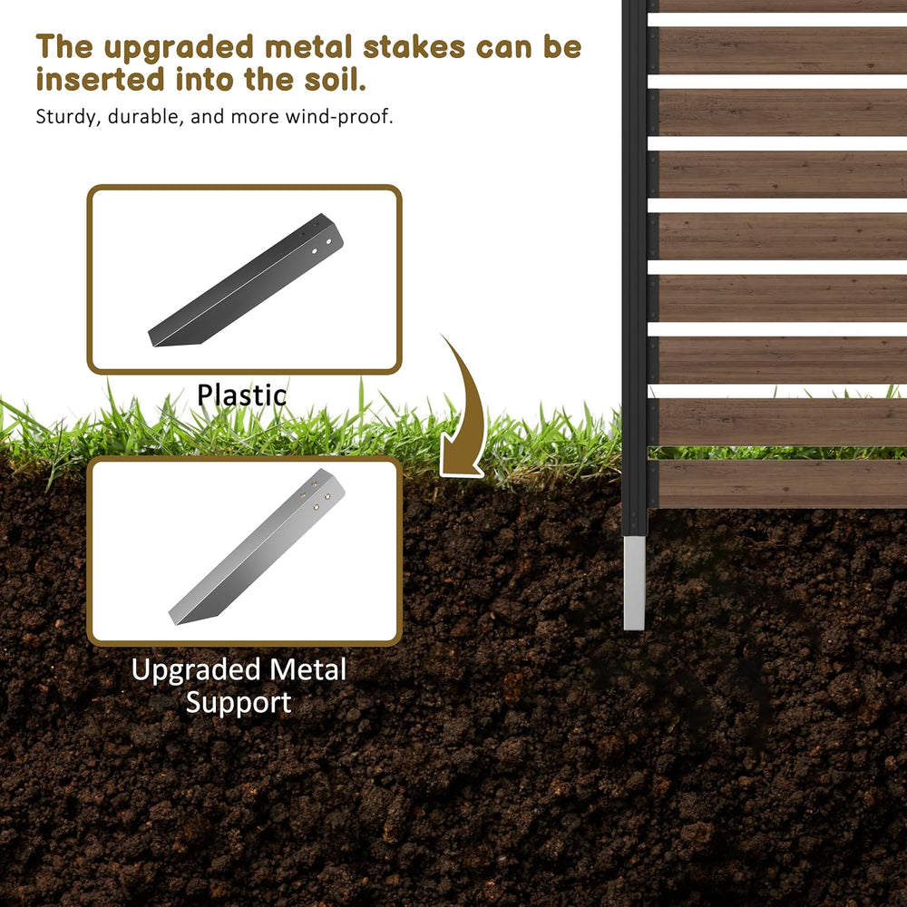 MUPATER 5FT× 6.5FT No-Dig Wood Privacy Screen, Outdoor Screen Panel for Hard ...