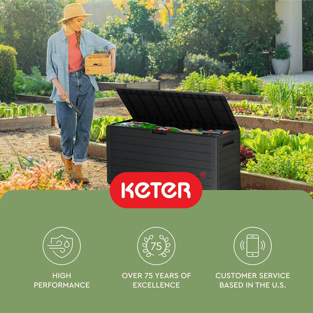 Keter Atlas 70 Gal Outdoor Storage Box for Patio and Pool Accessories