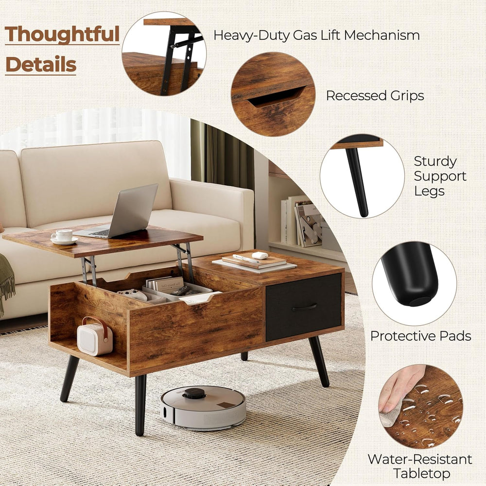 Yaheetech Coffee Table with Storage,39.5'' Lift Top Coffee Table,Hidd...