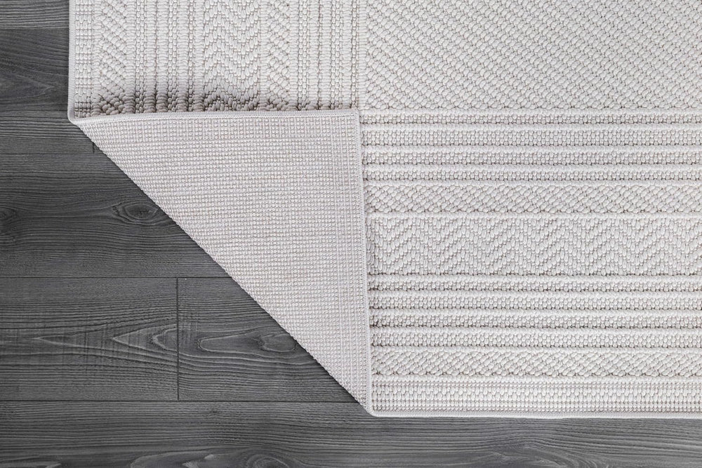 Luul Home Micro Loop Indoor Rug White 5x7 Boho Geometric Neutral Area Rugs fo...