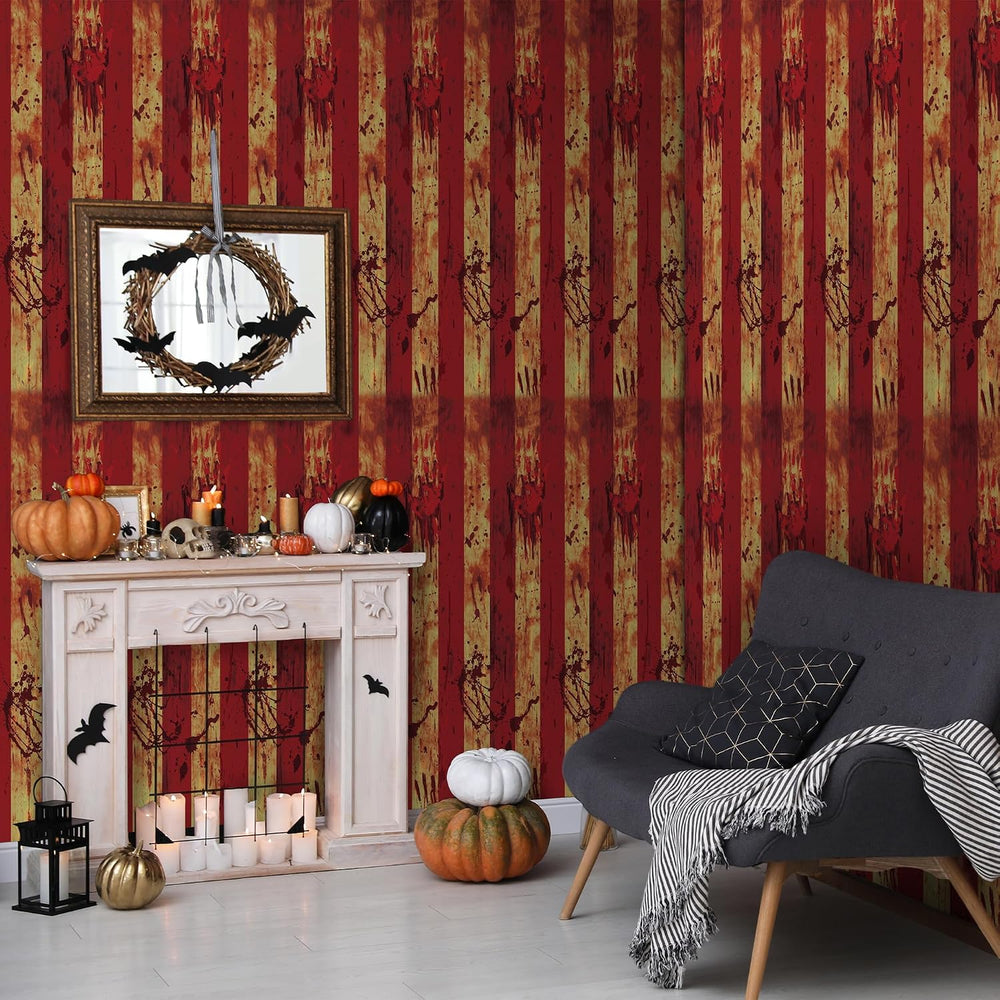 Kochorie 100 Ft x 54 Inch Creepy Carnival Tablecloth Roll with Cutter Box Pla...