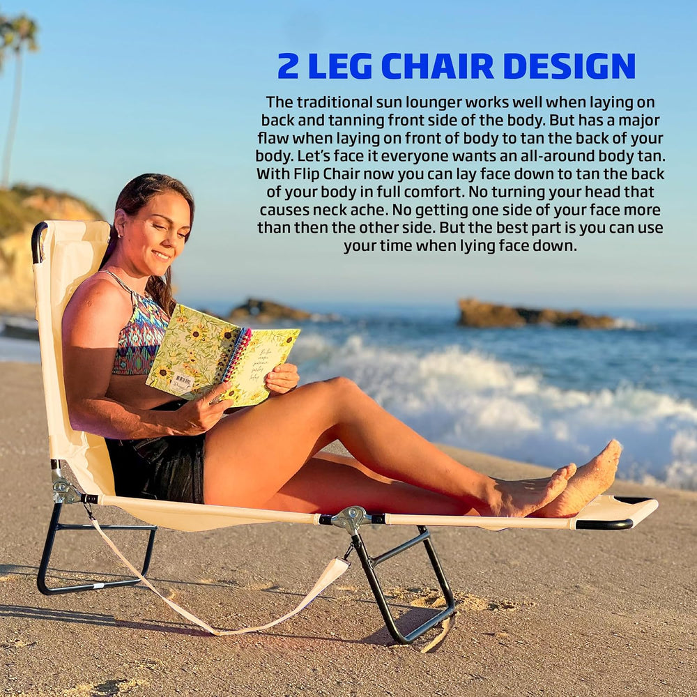 EASYGO PRODUCTS Pool Chair Chaise Lounge 2 Legs Support Polyester Material Re...
