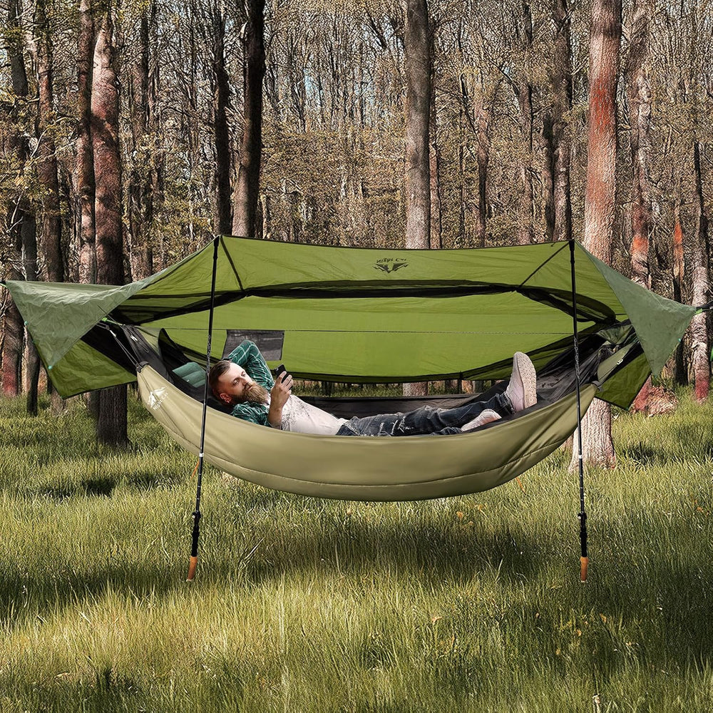 Night Cat Camping Hammock Tent: Lightweight Portable 4 in 1 Hammock with Rain...