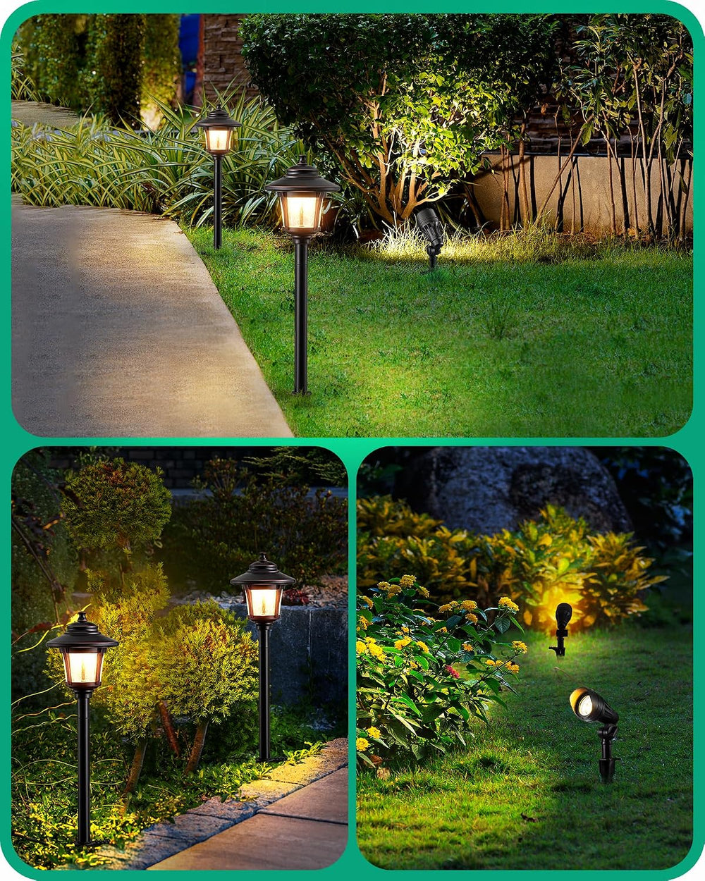 EDISHINE 3W 120LM LED Pathway Lights & 3.2W 240LM Spotlights Kit